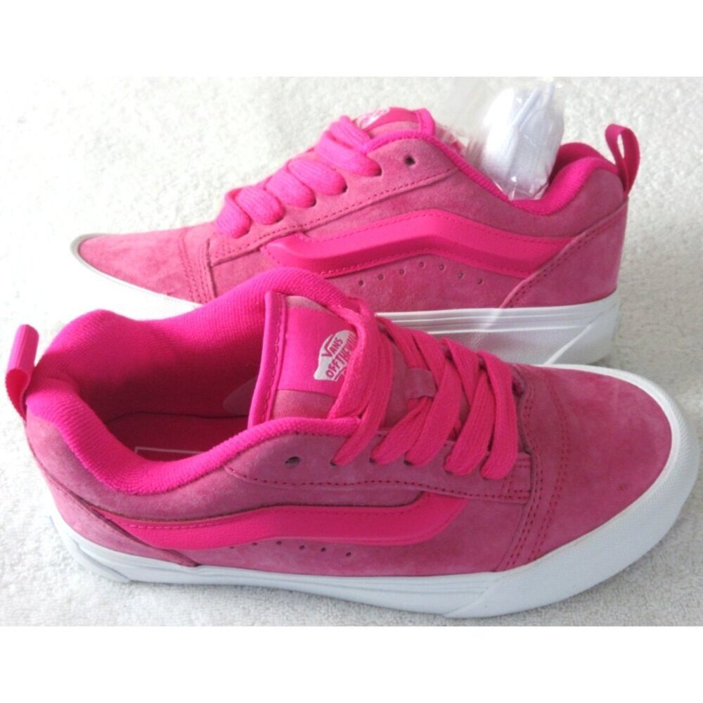 Vans Women's Knu Skool Nubuck Suede Pink Glow White shoes Size 6.5 NIB